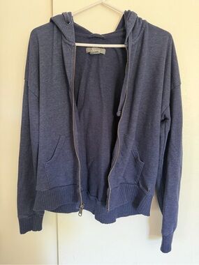 Natural Reflections Navy Blue Zip Front Hoodie Sweater